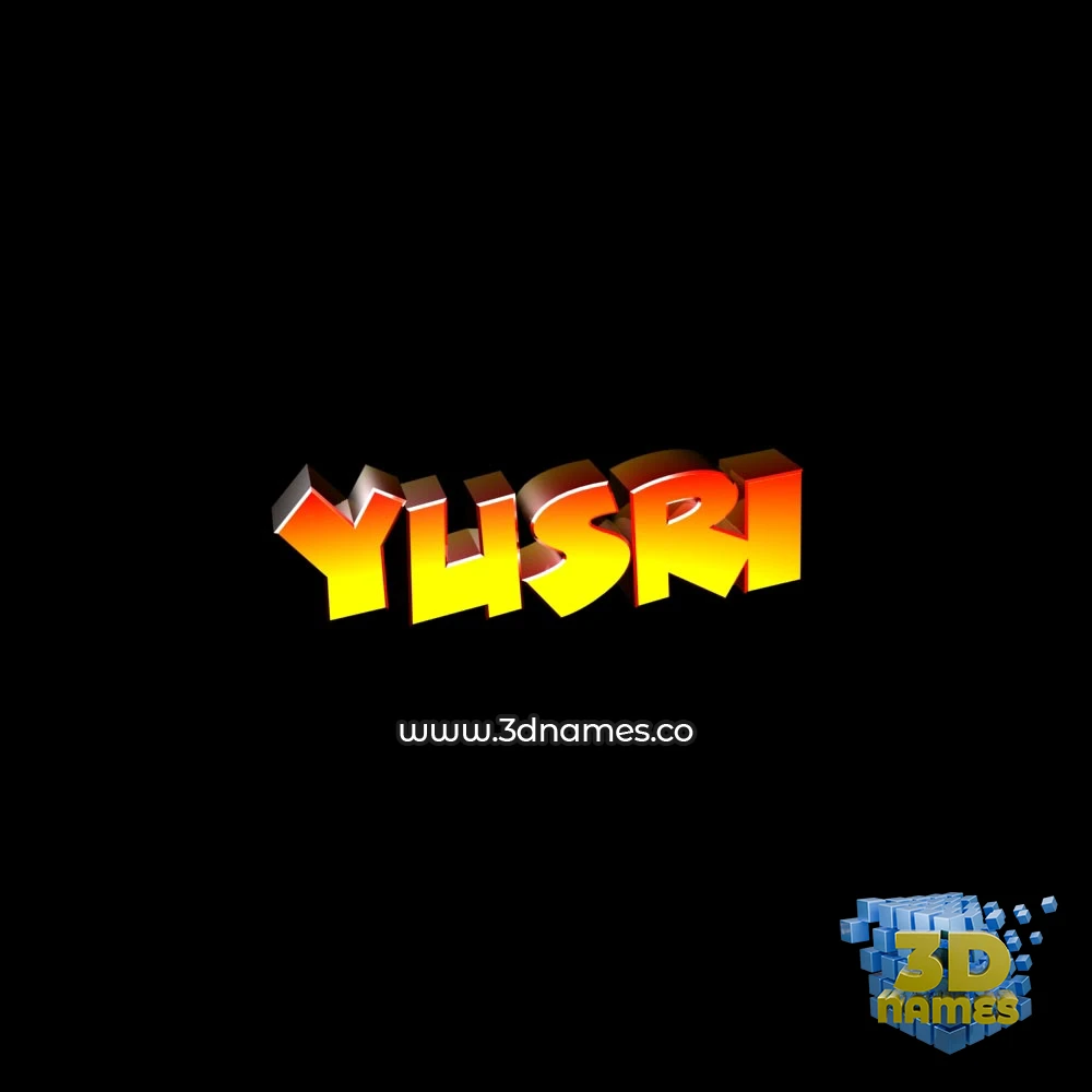 yusri in Black Background style - 3D name wallpaper