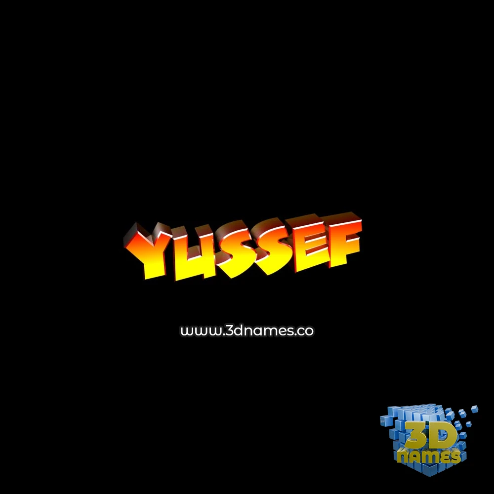 yussef in Black Background style - 3D name wallpaper