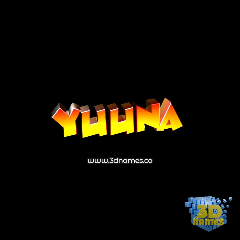 yuuna in Black Background style - 3D name wallpaper