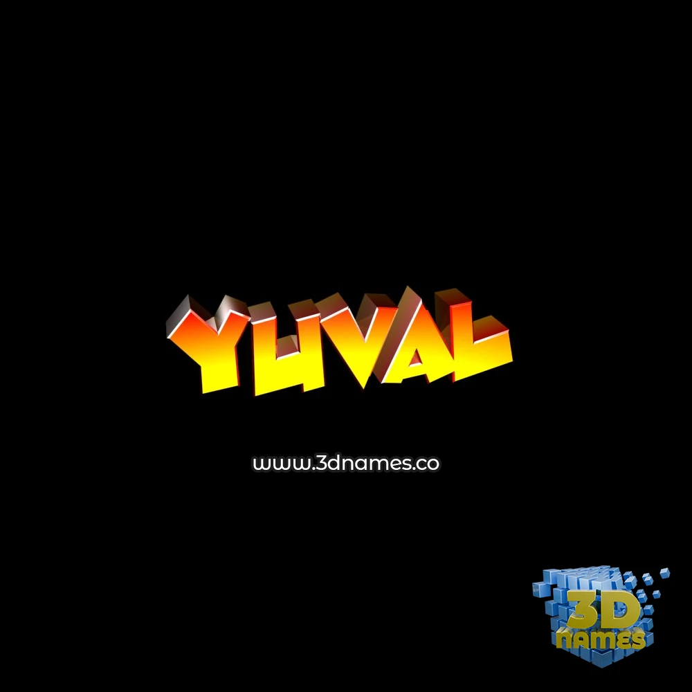 yuval in Black Background style - 3D name wallpaper