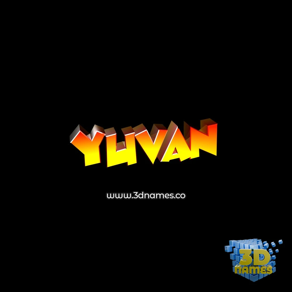 yuvan in Black Background style - 3D name wallpaper