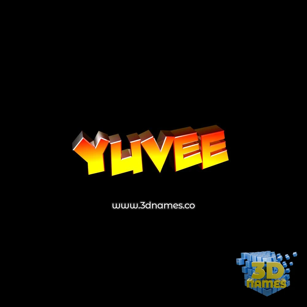 yuvee in Black Background style - 3D name wallpaper