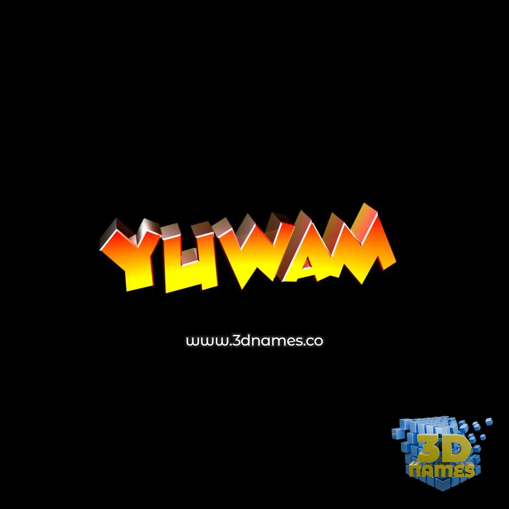 yuwam in Black Background style - 3D name wallpaper