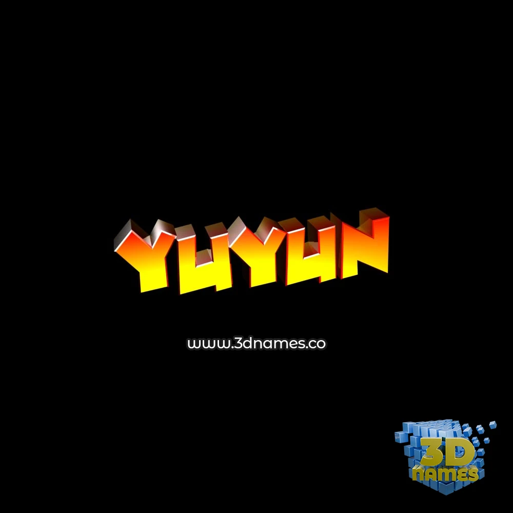 yuyun in Black Background style - 3D name wallpaper