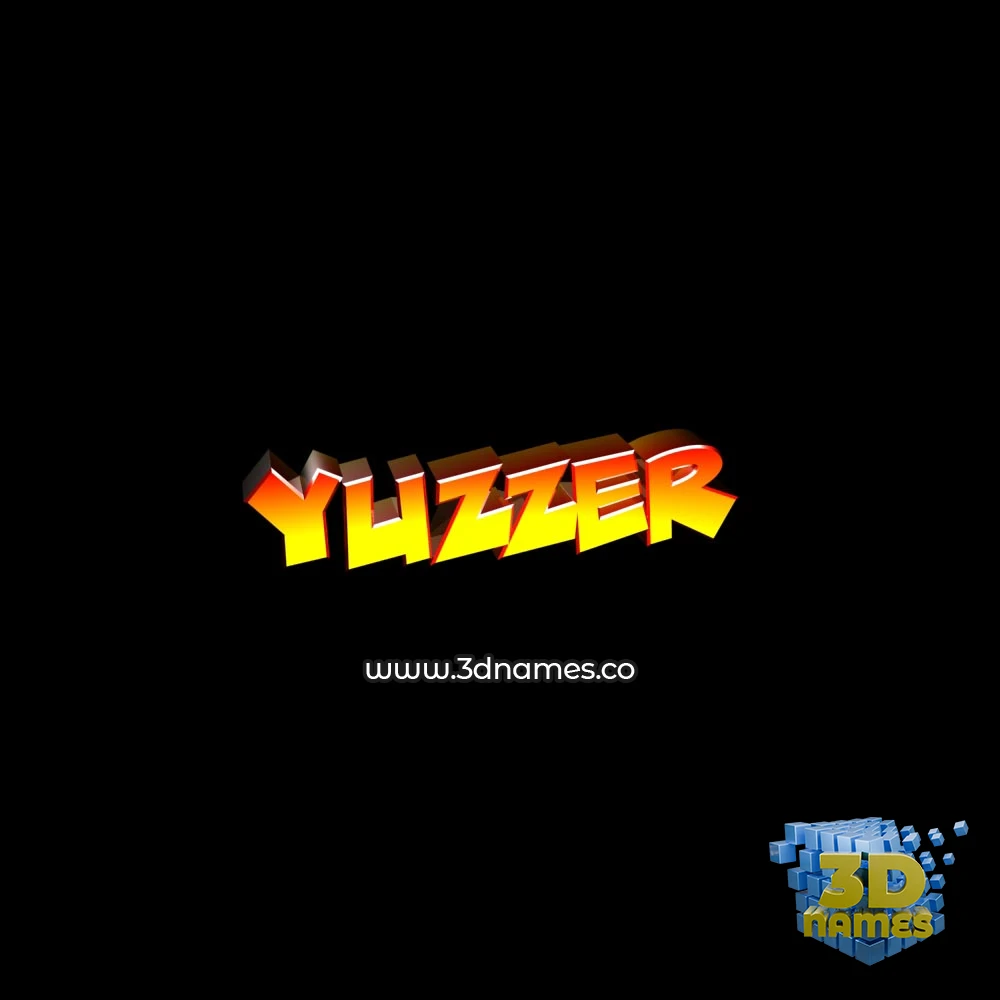 yuzzer in Black Background style - 3D name wallpaper