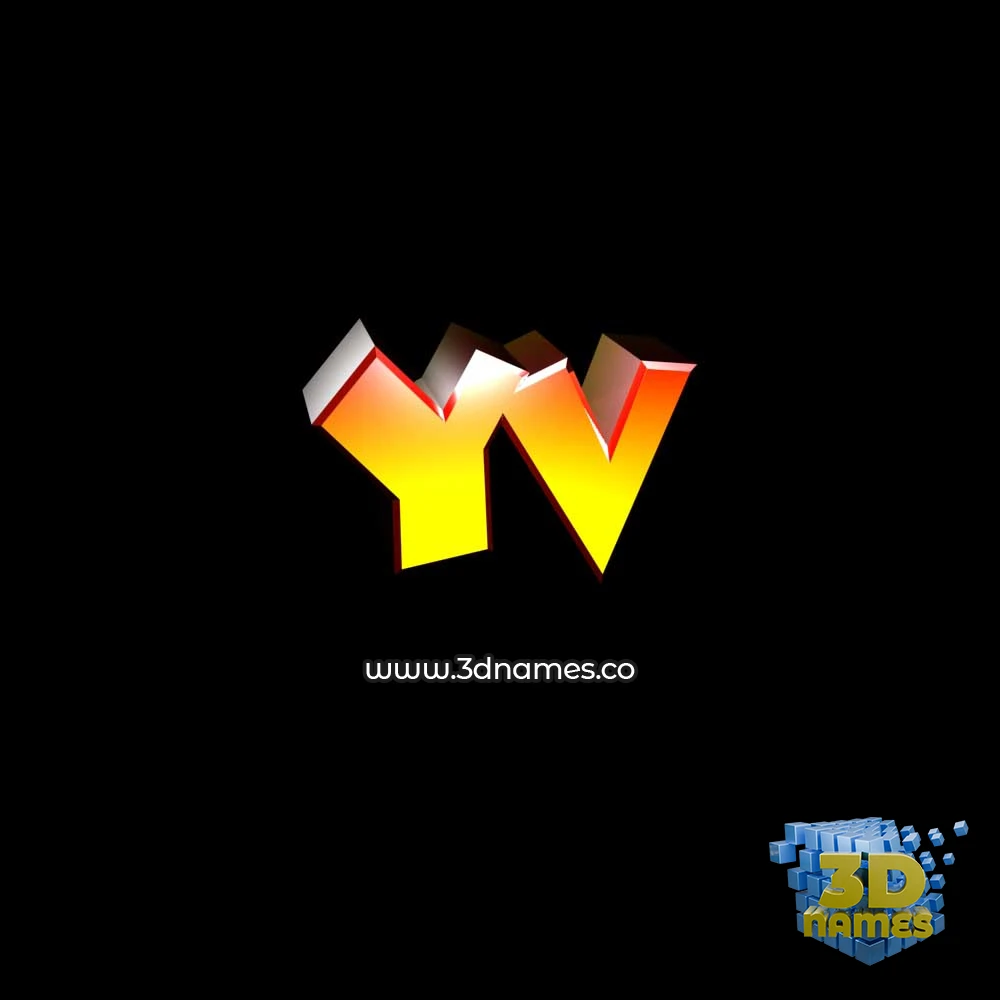 yv in Black Background style - 3D name wallpaper