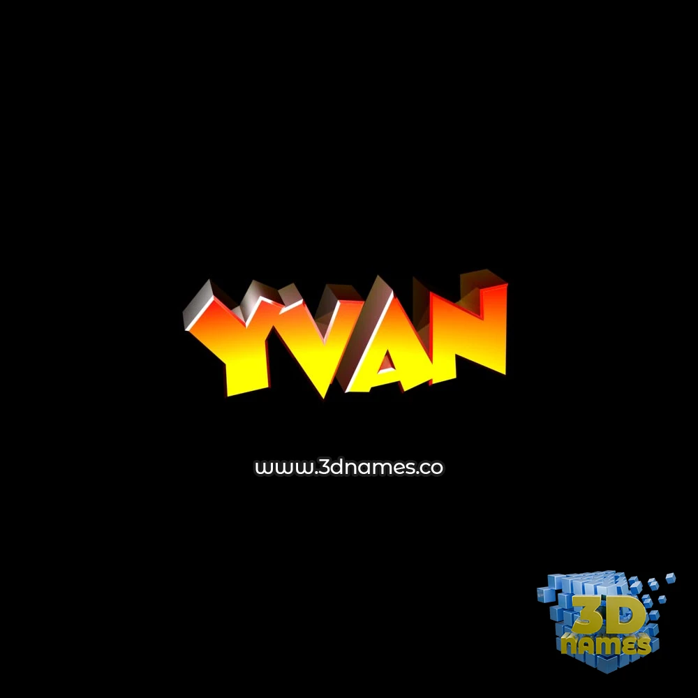 yvan in Black Background style - 3D name wallpaper