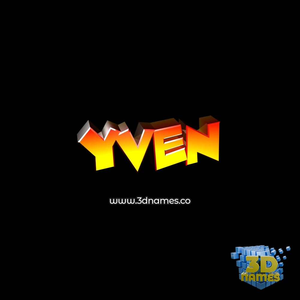 yven in Black Background style - 3D name wallpaper