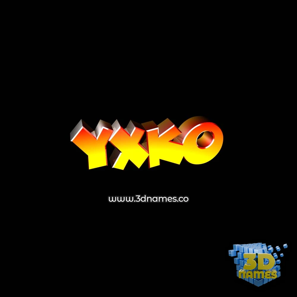 yxko in Black Background style - 3D name wallpaper