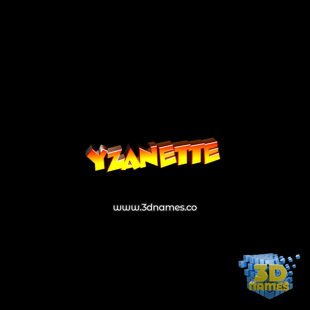 yzanette in Black Background style - 3D name wallpaper