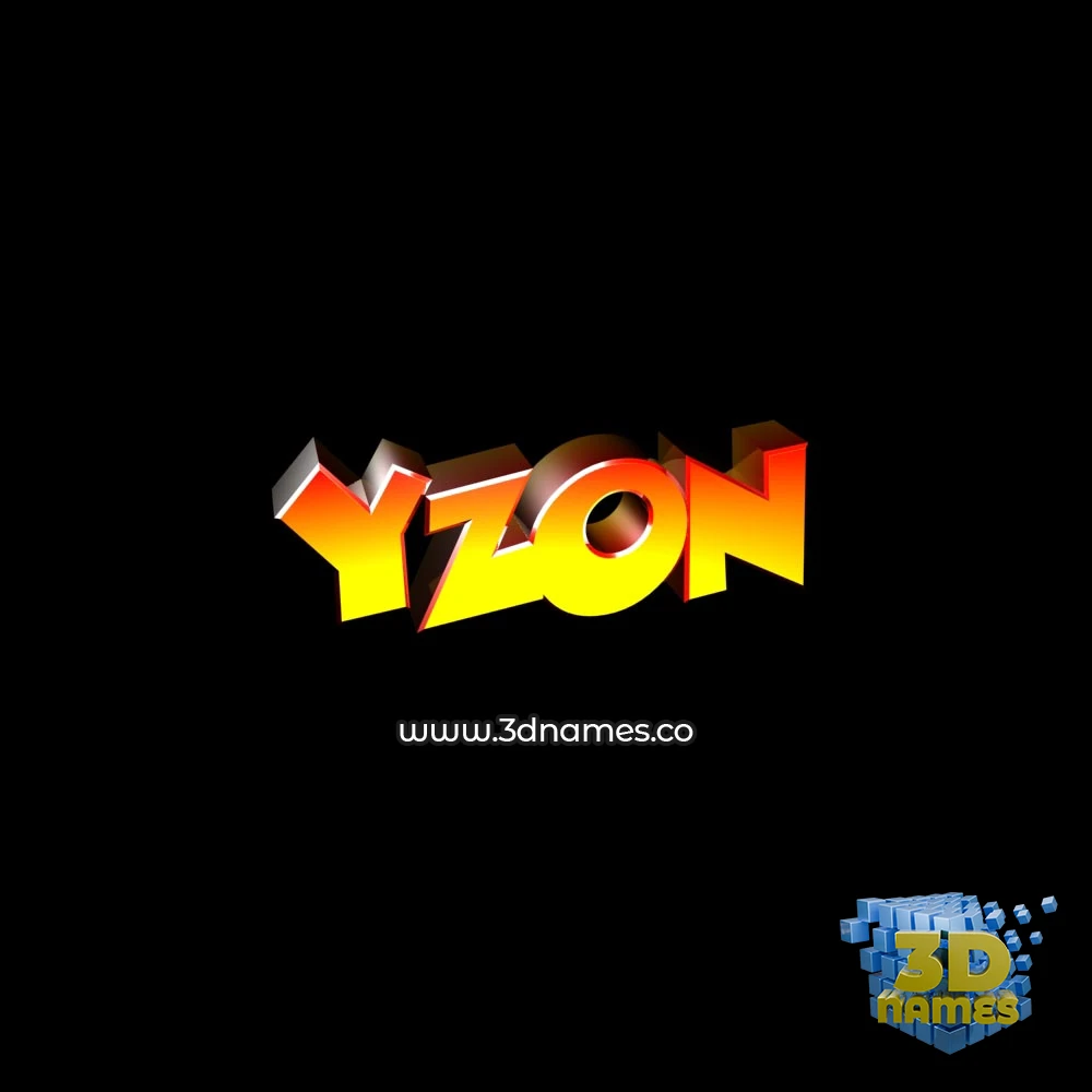 yzon in Black Background style - 3D name wallpaper