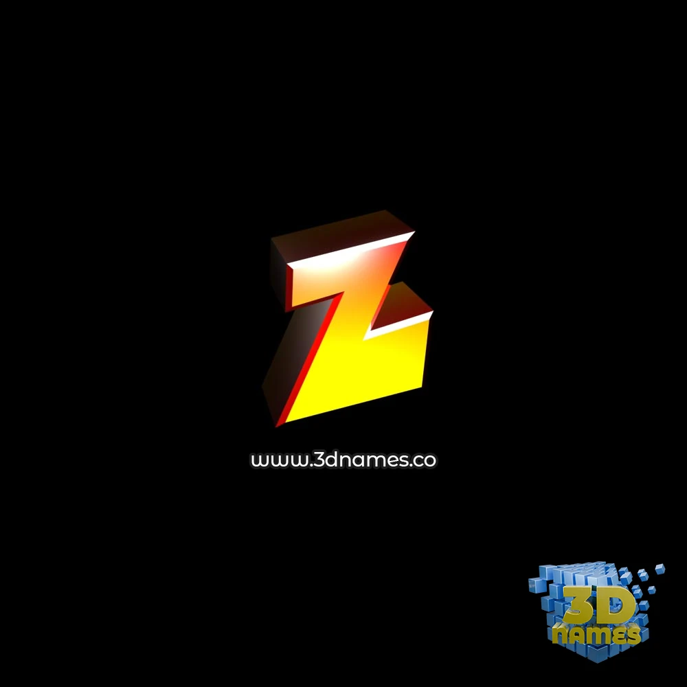 z in Black Background style - 3D name wallpaper