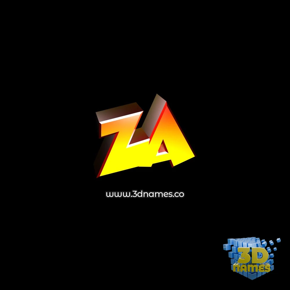 za in Black Background style - 3D name wallpaper