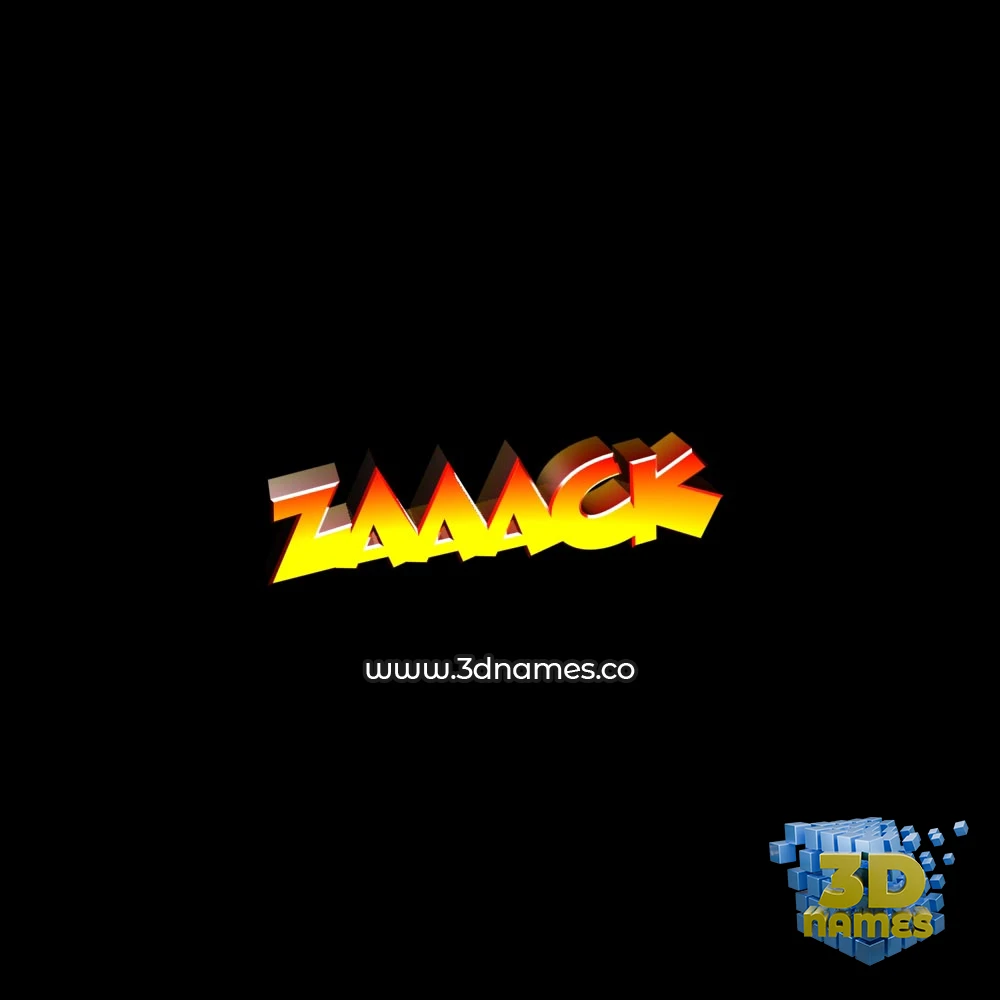 zaaack in Black Background style - 3D name wallpaper