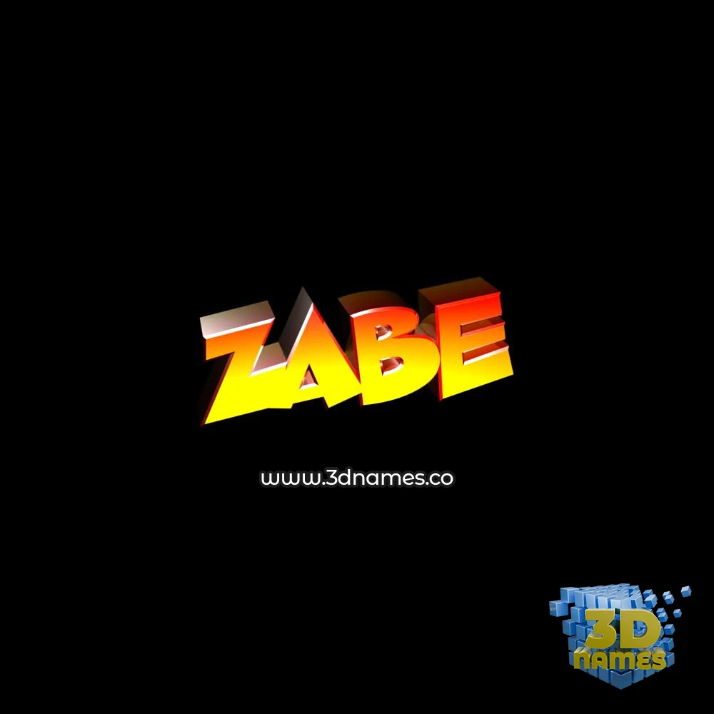 zabe in Black Background style - 3D name wallpaper