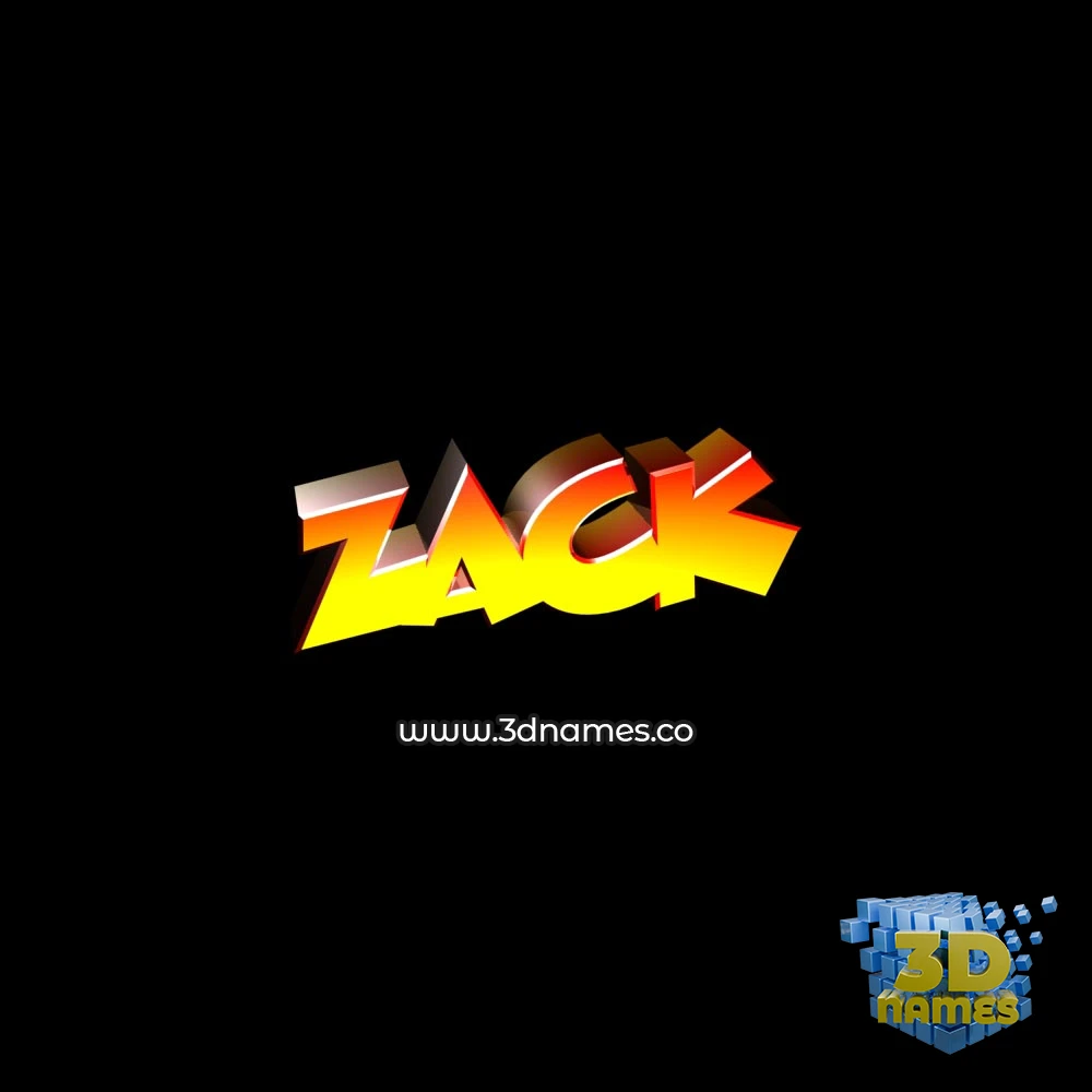 zack in Black Background style - 3D name wallpaper