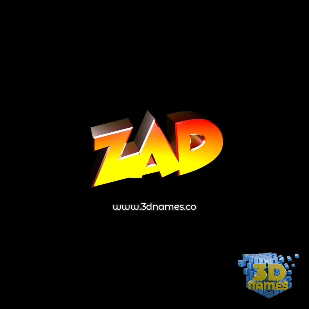 zad in Black Background style - 3D name wallpaper