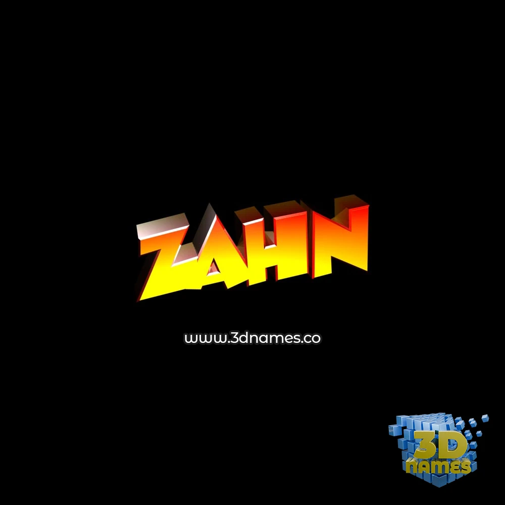 zahn in Black Background style - 3D name wallpaper