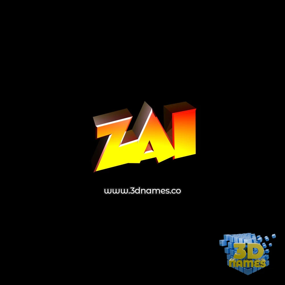 zai in Black Background style - 3D name wallpaper