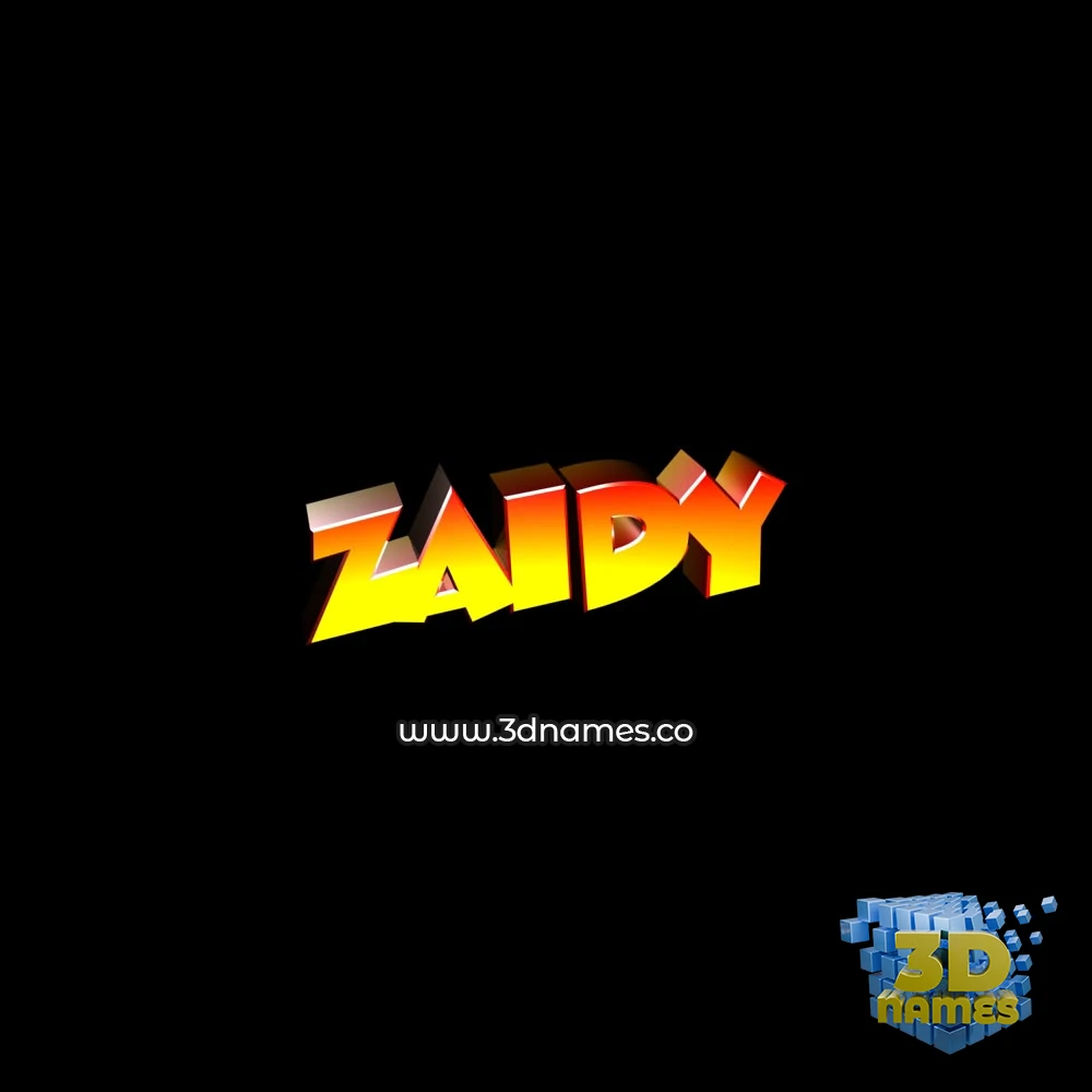 zaidy in Black Background style - 3D name wallpaper