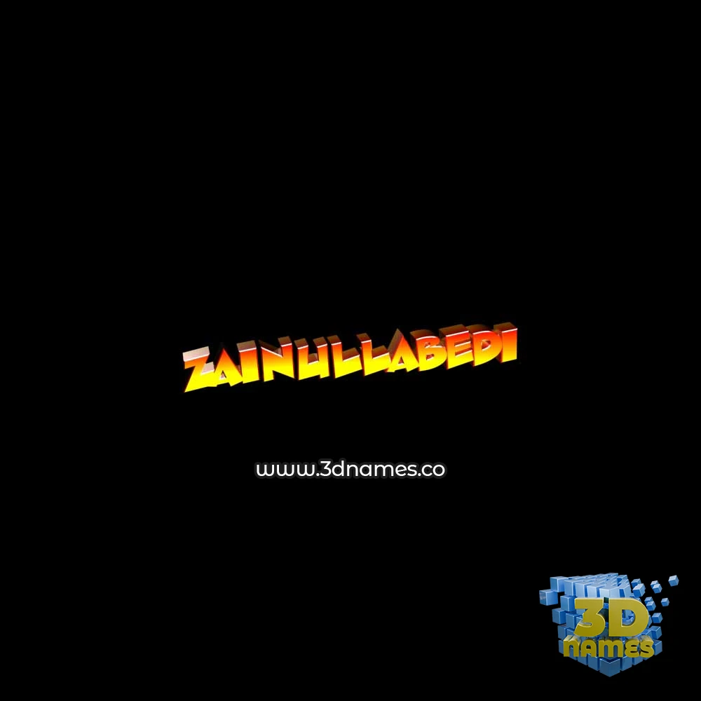zainullabedi in Black Background style - 3D name wallpaper