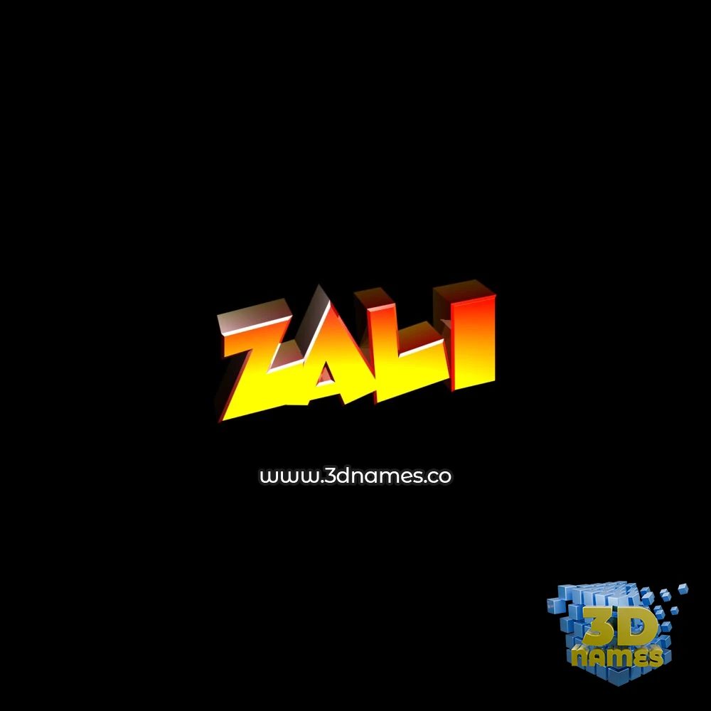 zali in Black Background style - 3D name wallpaper
