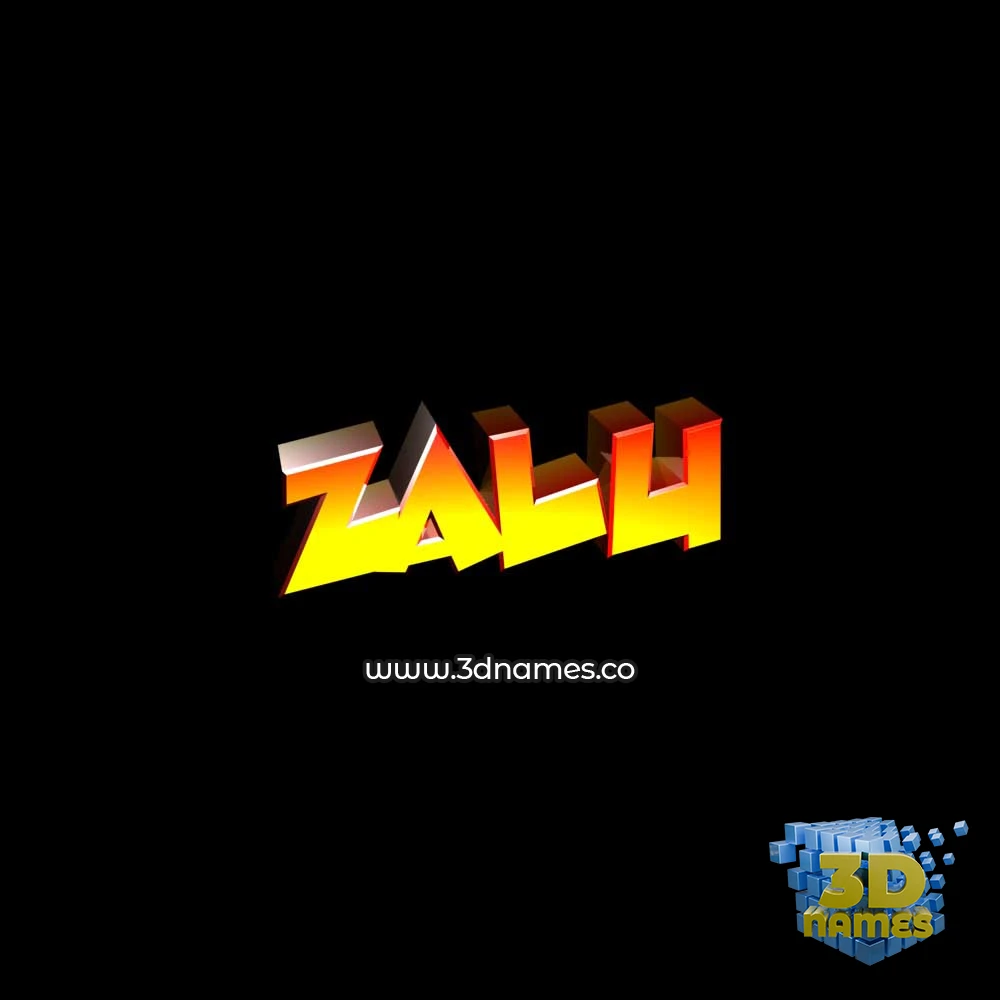 zalu in Black Background style - 3D name wallpaper