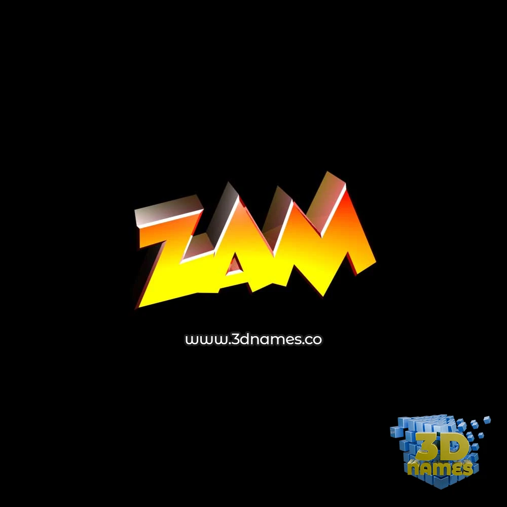 zam in Black Background style - 3D name wallpaper