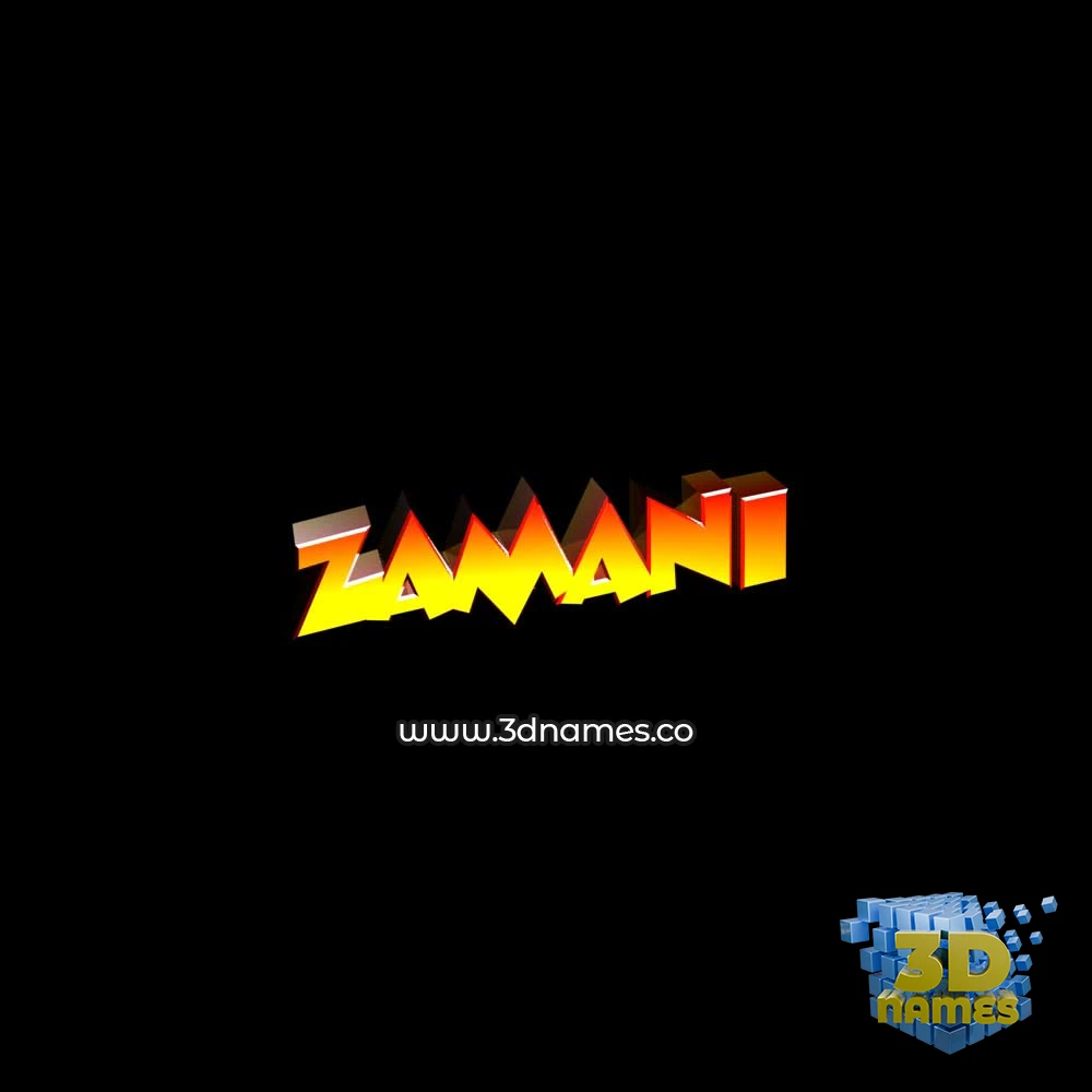 zamani in Black Background style - 3D name wallpaper