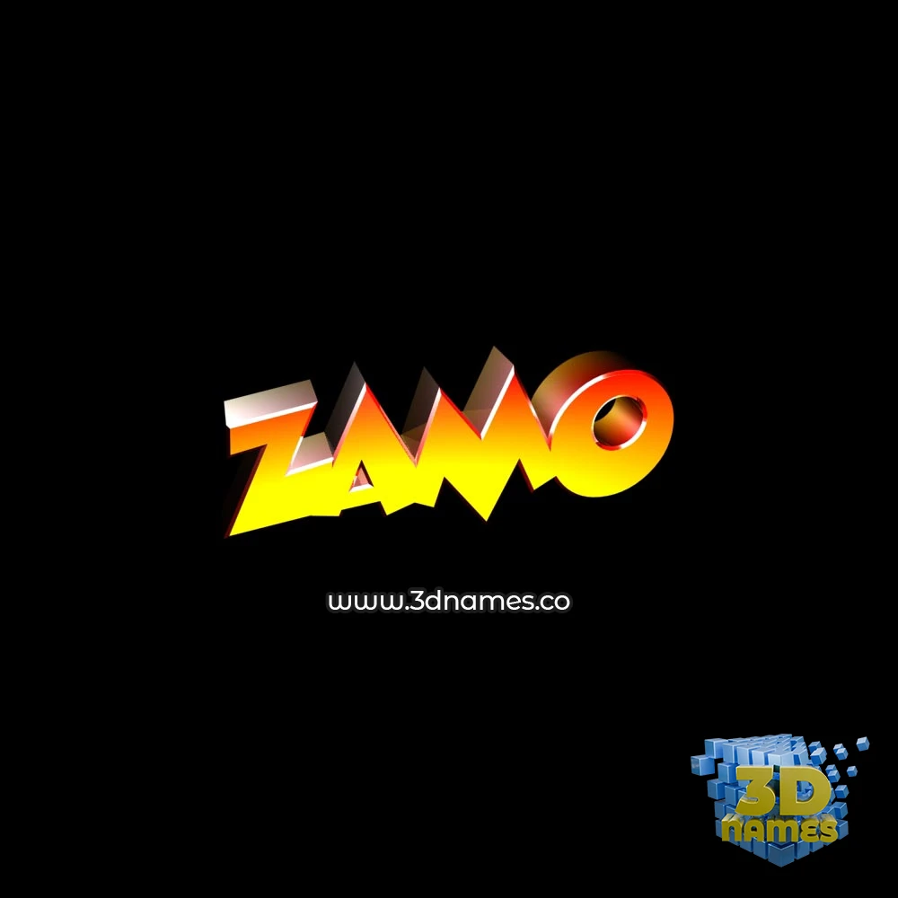 zamo in Black Background style - 3D name wallpaper