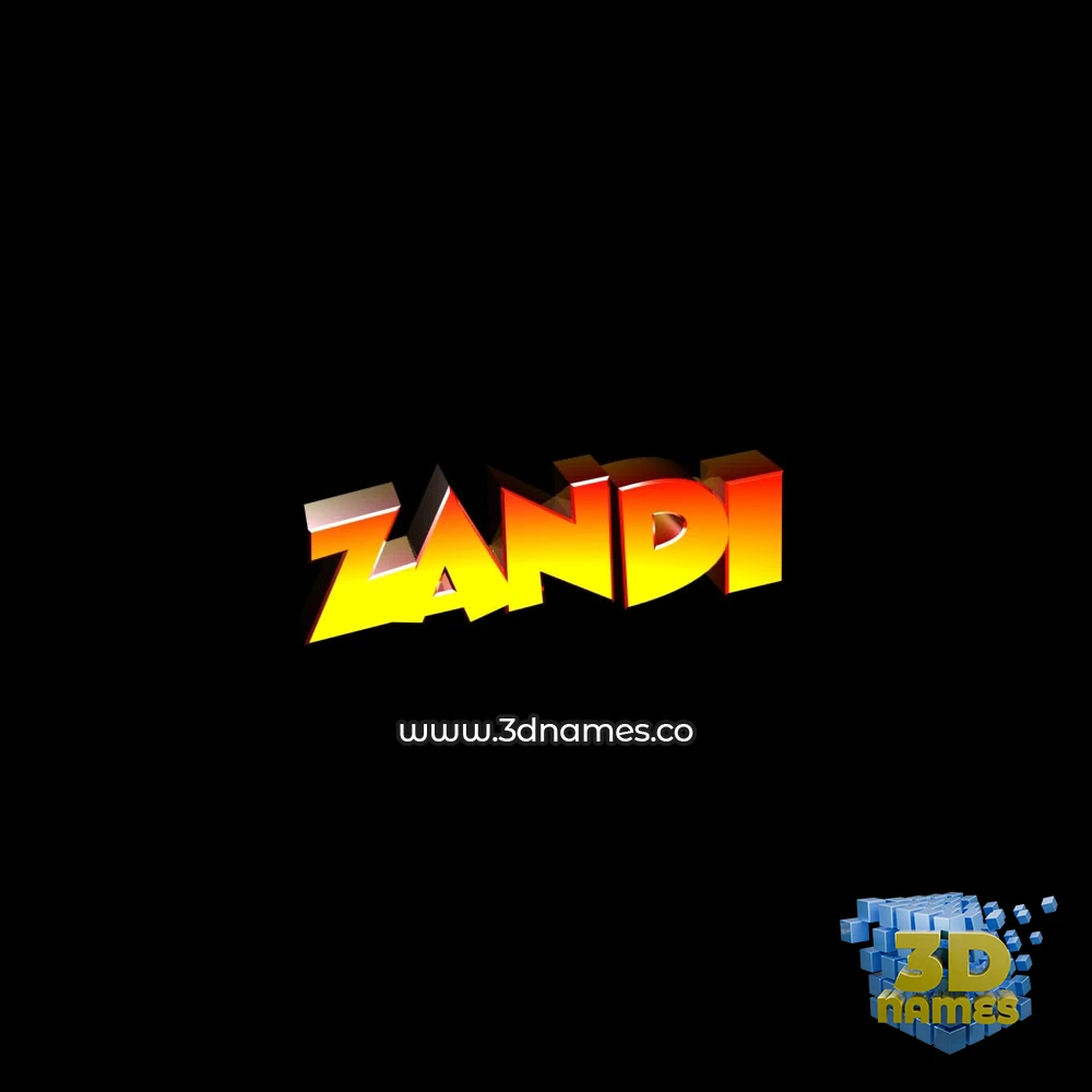 zandi in Black Background style - 3D name wallpaper