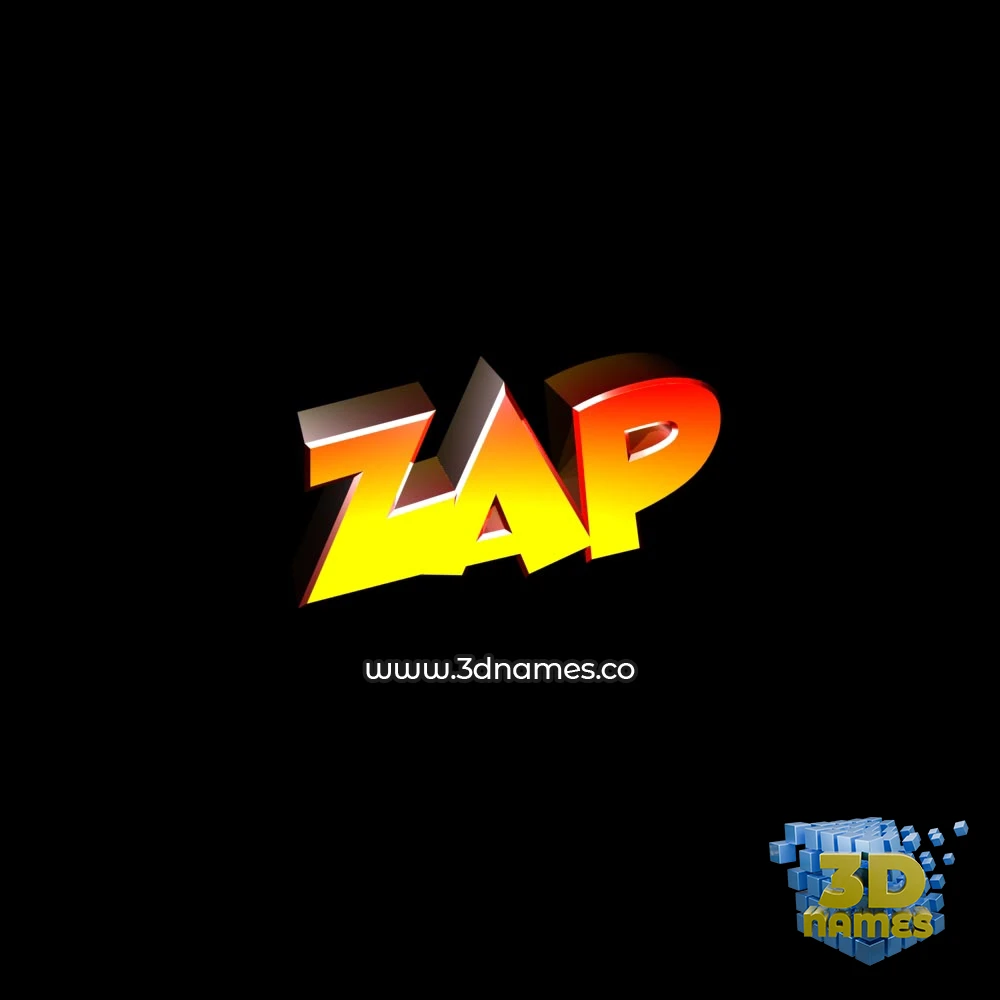 zap in Black Background style - 3D name wallpaper