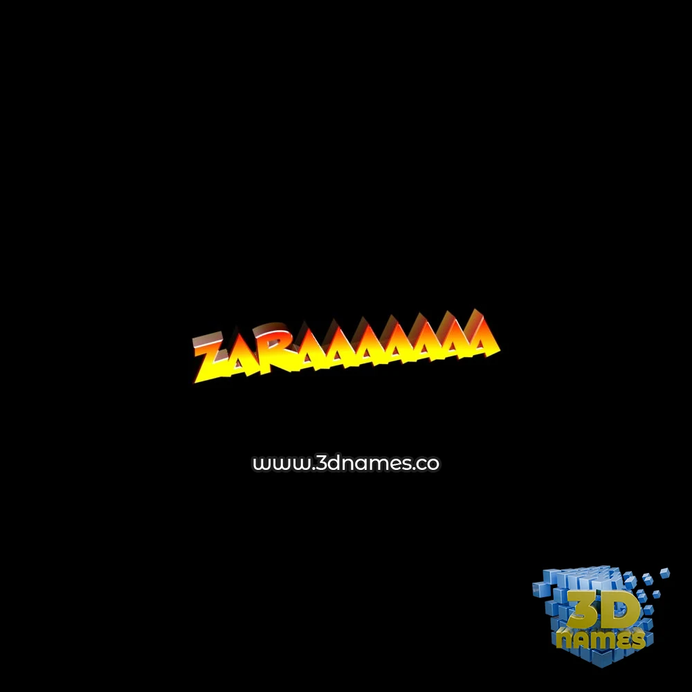 zaraaaaaaa in Black Background style - 3D name wallpaper