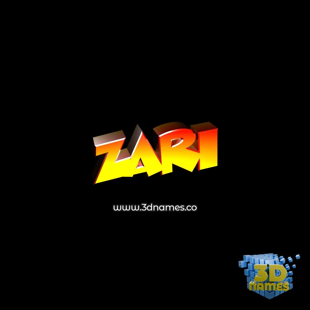 zari in Black Background style - 3D name wallpaper