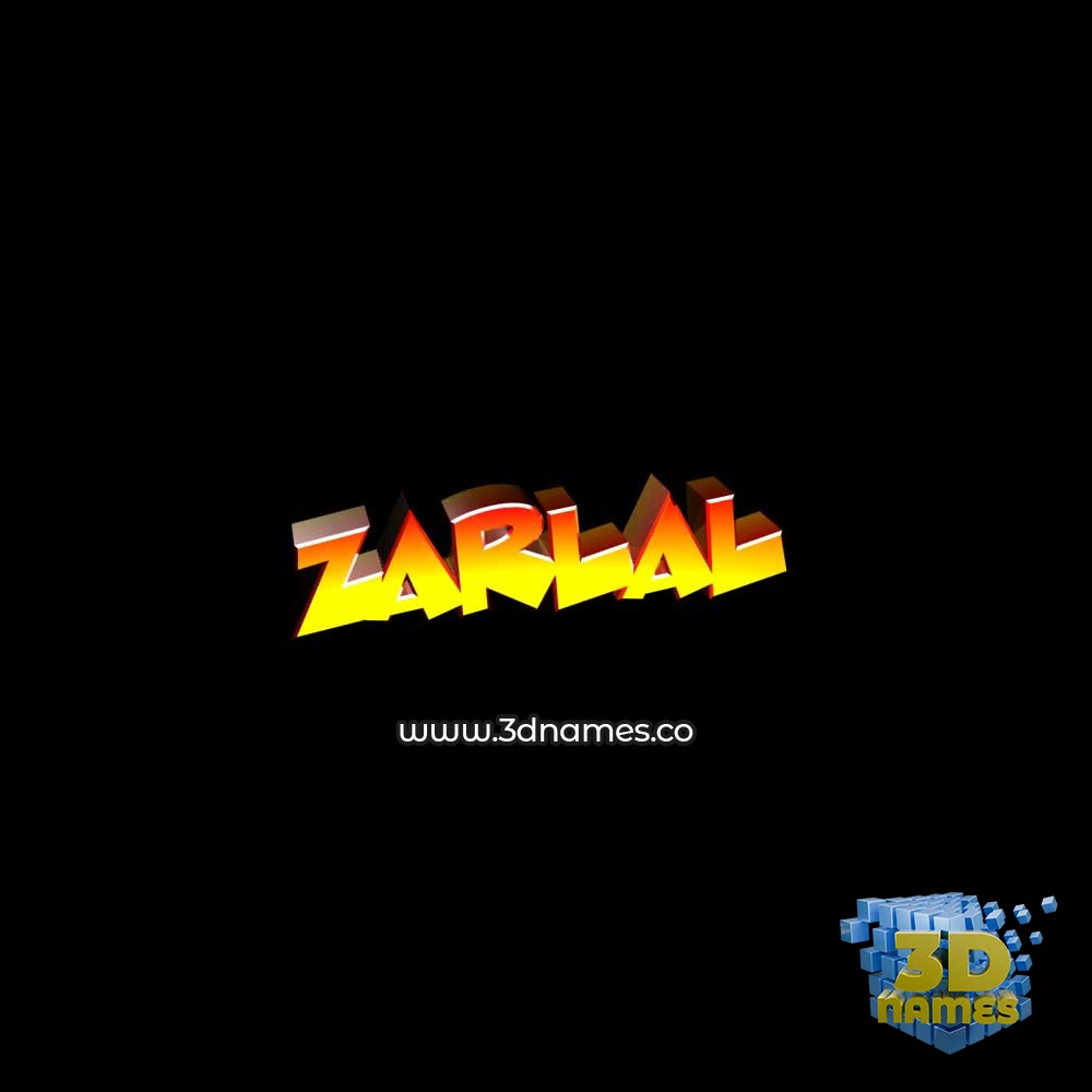 zarlal in Black Background style - 3D name wallpaper
