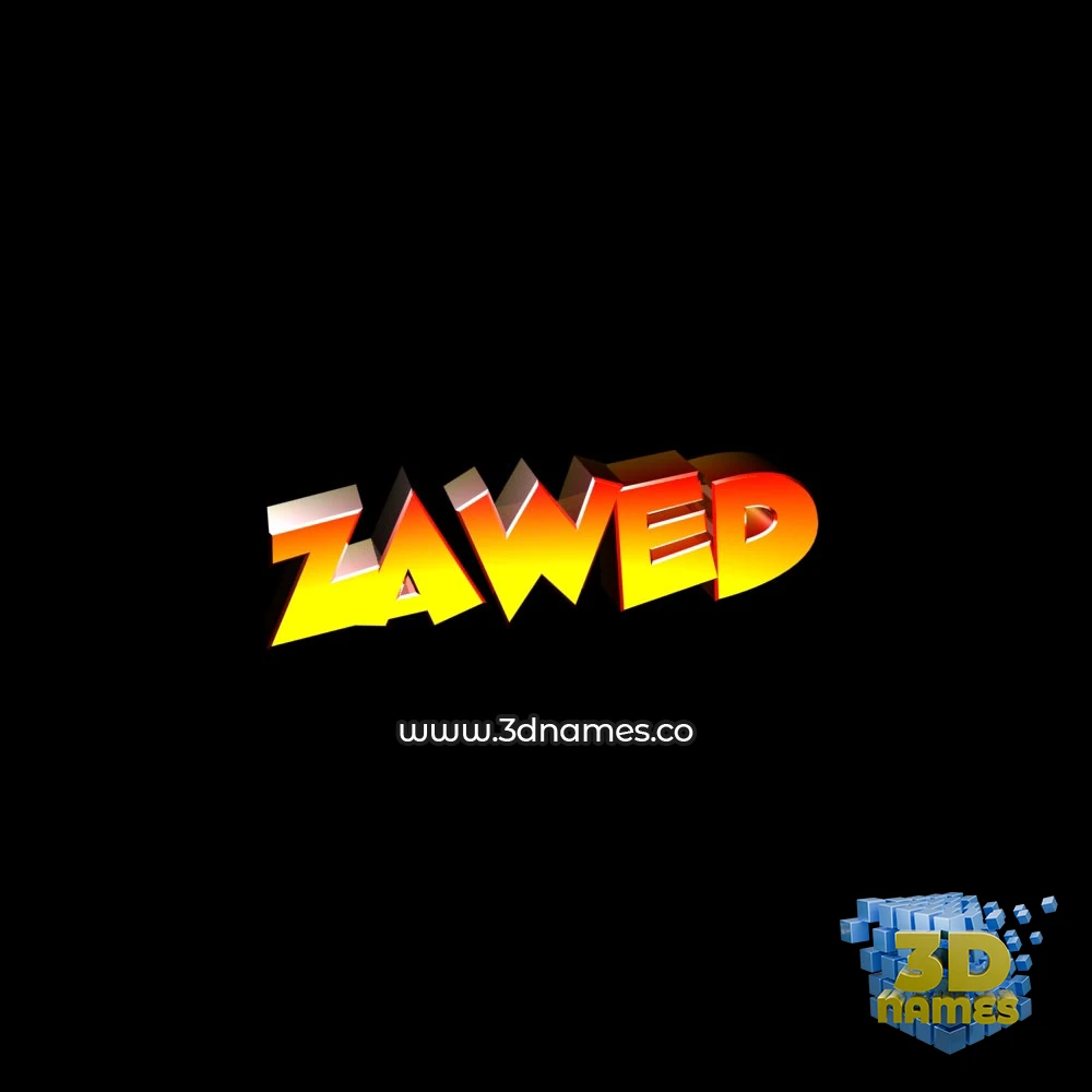 zawed in Black Background style - 3D name wallpaper