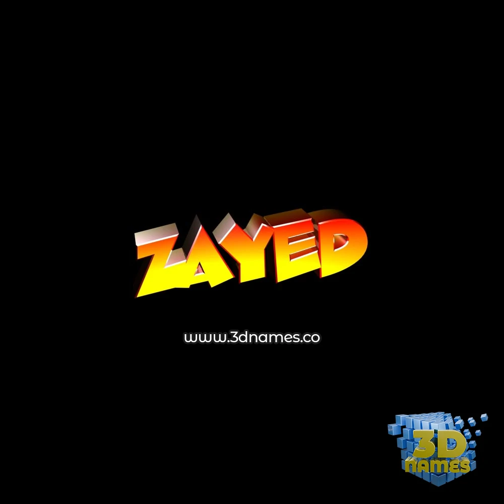 zayed in Black Background style - 3D name wallpaper