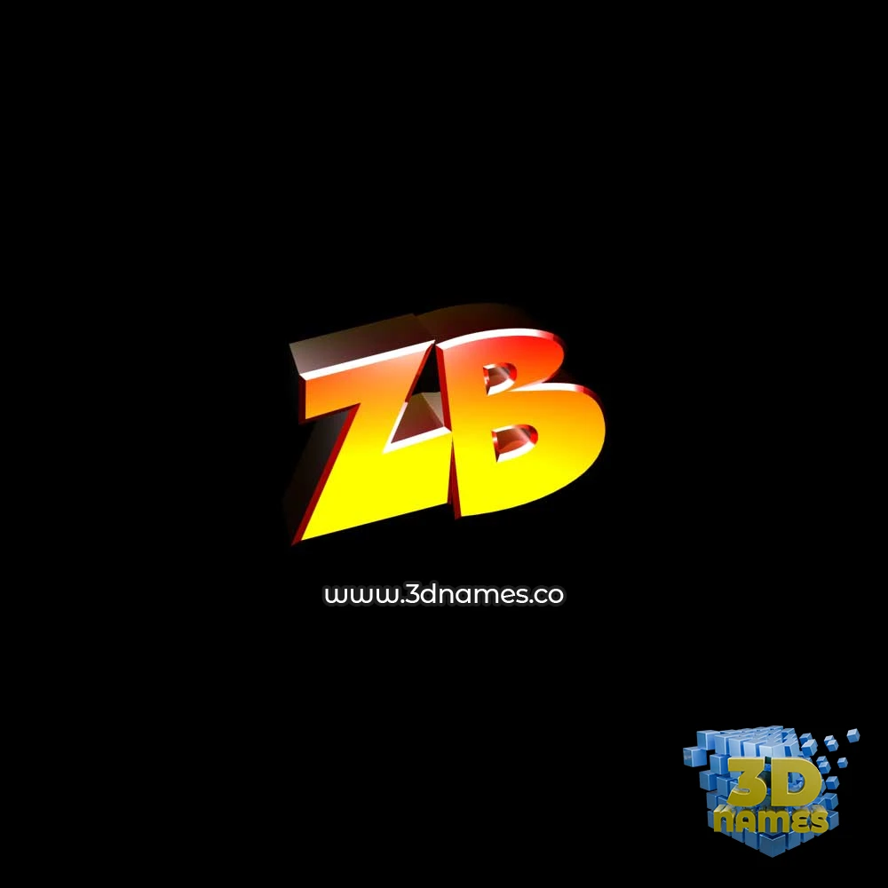zb in Black Background style - 3D name wallpaper