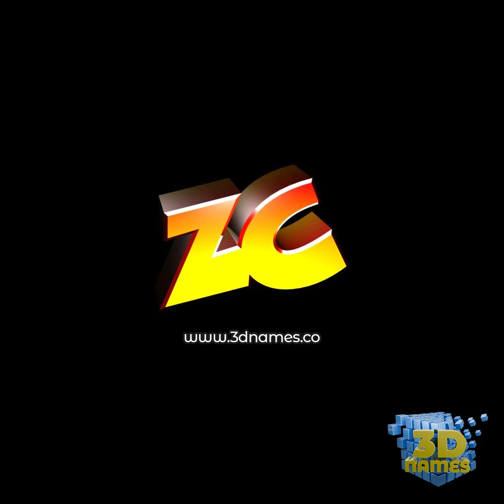 zc in Black Background style - 3D name wallpaper