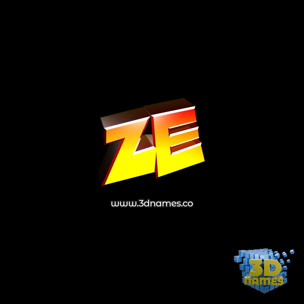 ze in Black Background style - 3D name wallpaper