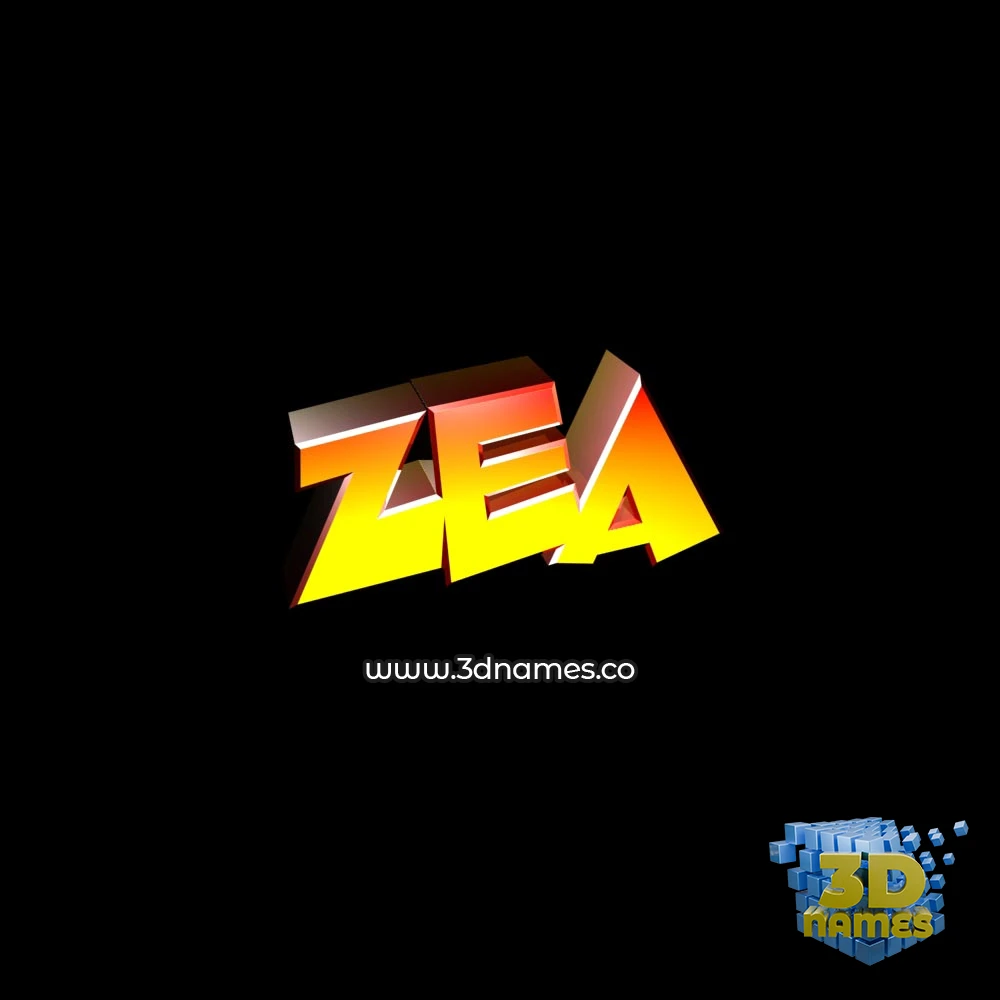 zea in Black Background style - 3D name wallpaper