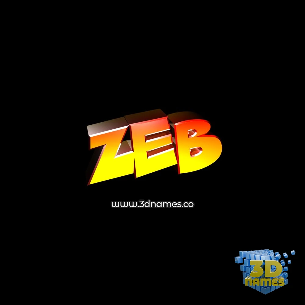 zeb in Black Background style - 3D name wallpaper