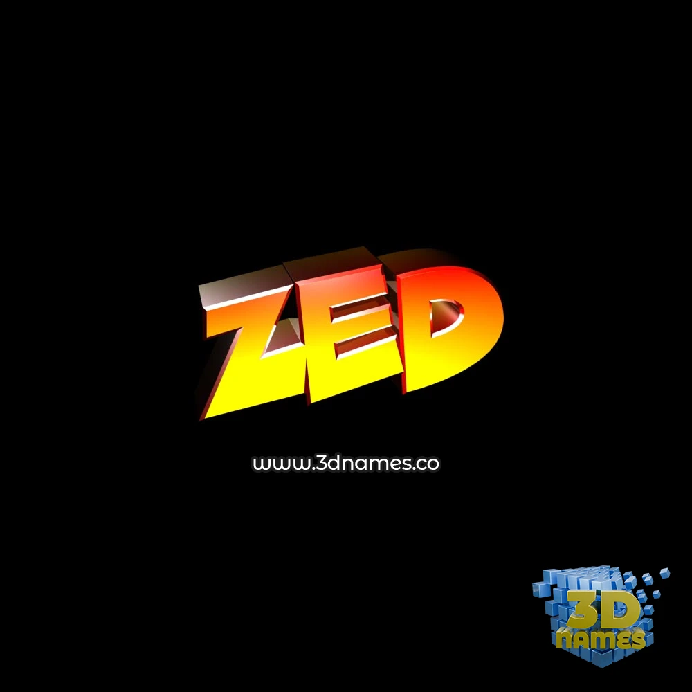 zed in Black Background style - 3D name wallpaper