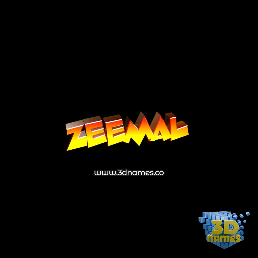 zeemal in Black Background style - 3D name wallpaper