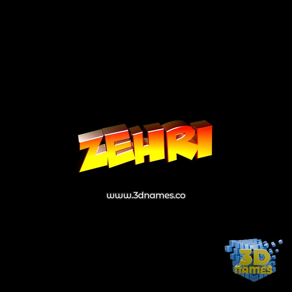 zehri in Black Background style - 3D name wallpaper