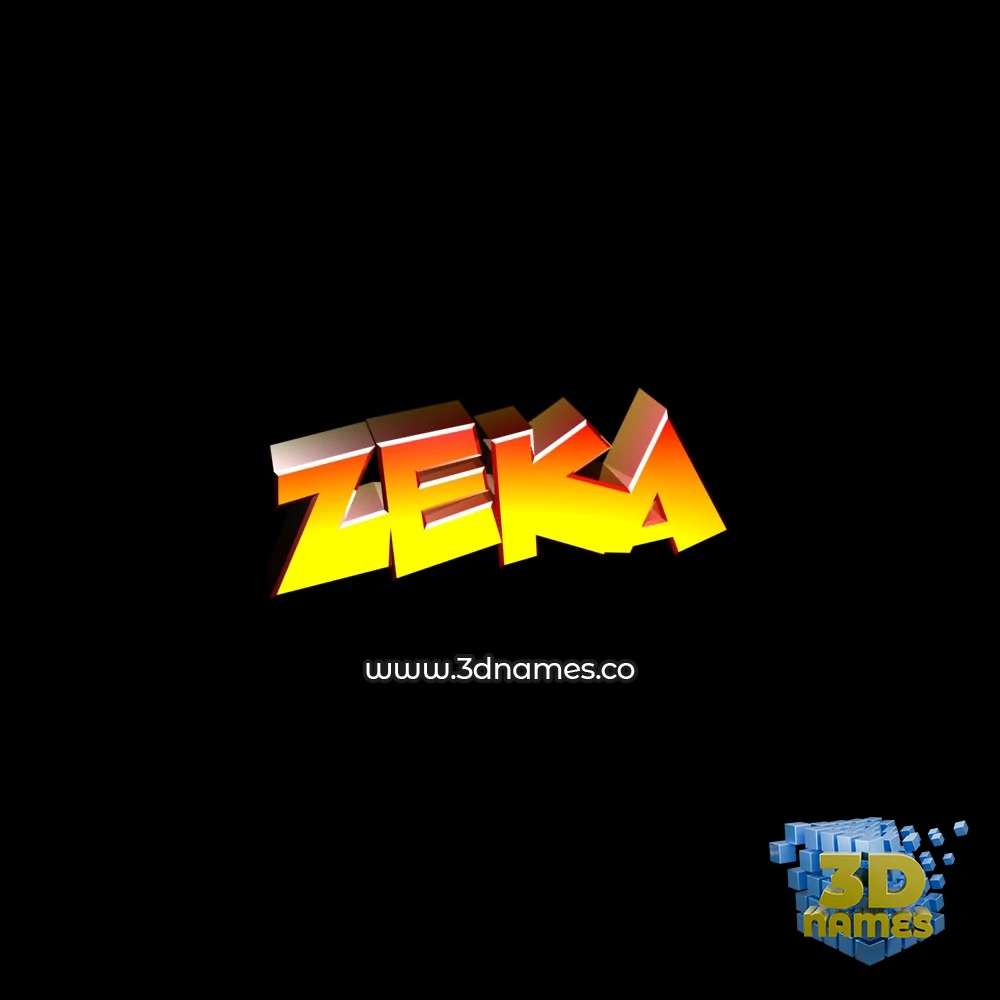 zeka in Black Background style - 3D name wallpaper