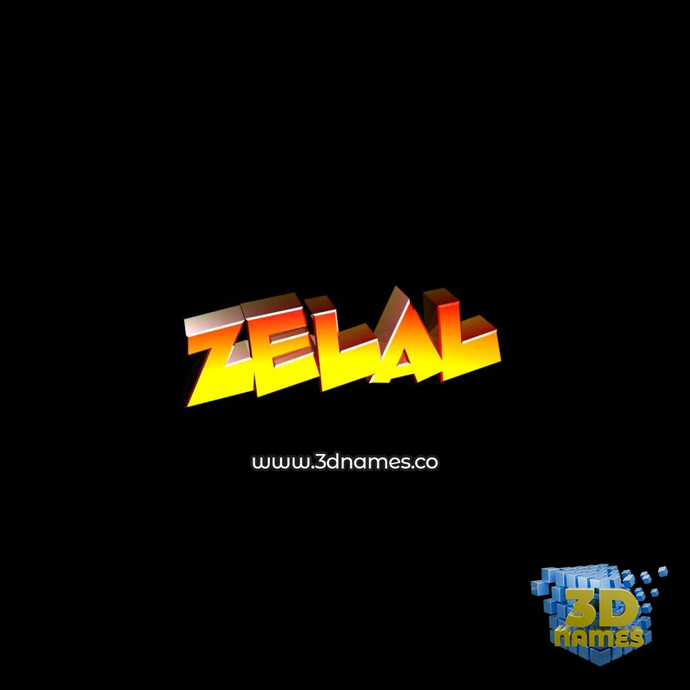 zelal in Black Background style - 3D name wallpaper