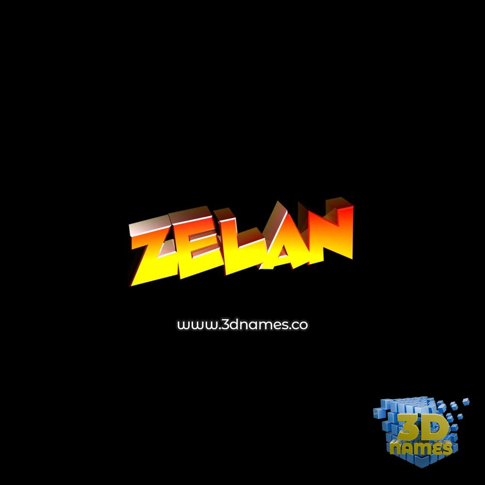 zelan in Black Background style - 3D name wallpaper