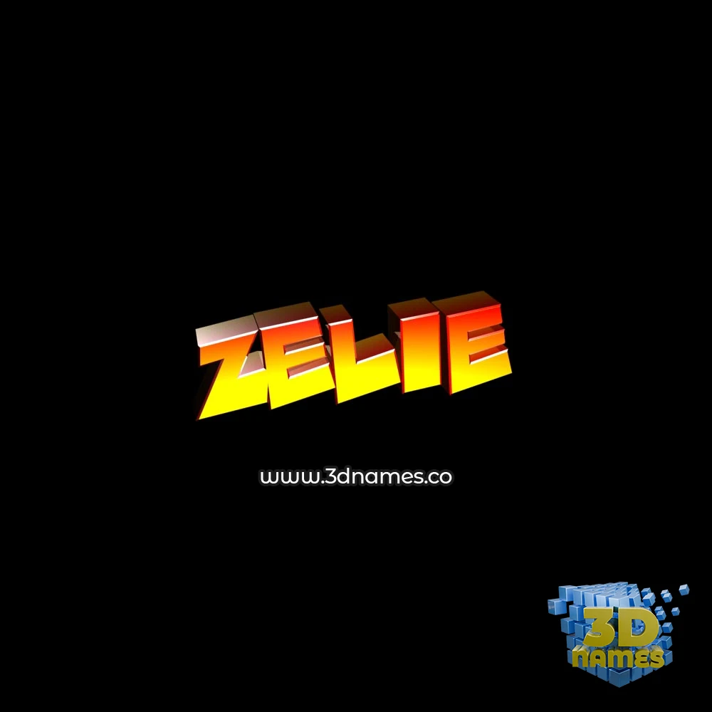 zelie in Black Background style - 3D name wallpaper