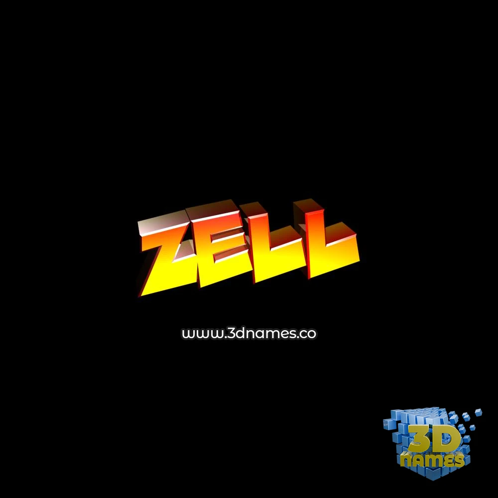 zell in Black Background style - 3D name wallpaper